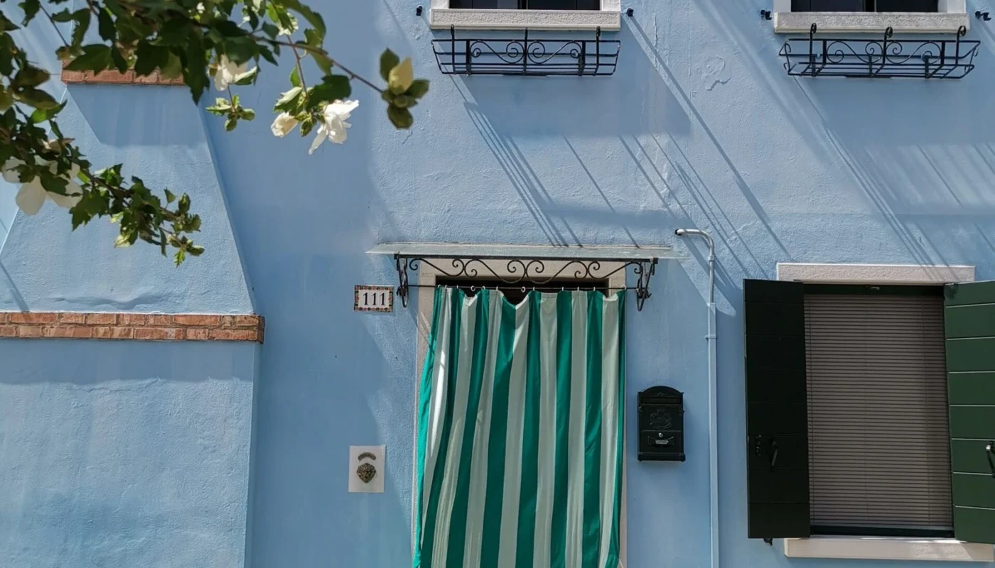Door curtain (portière) hanging on a door to block draughts
