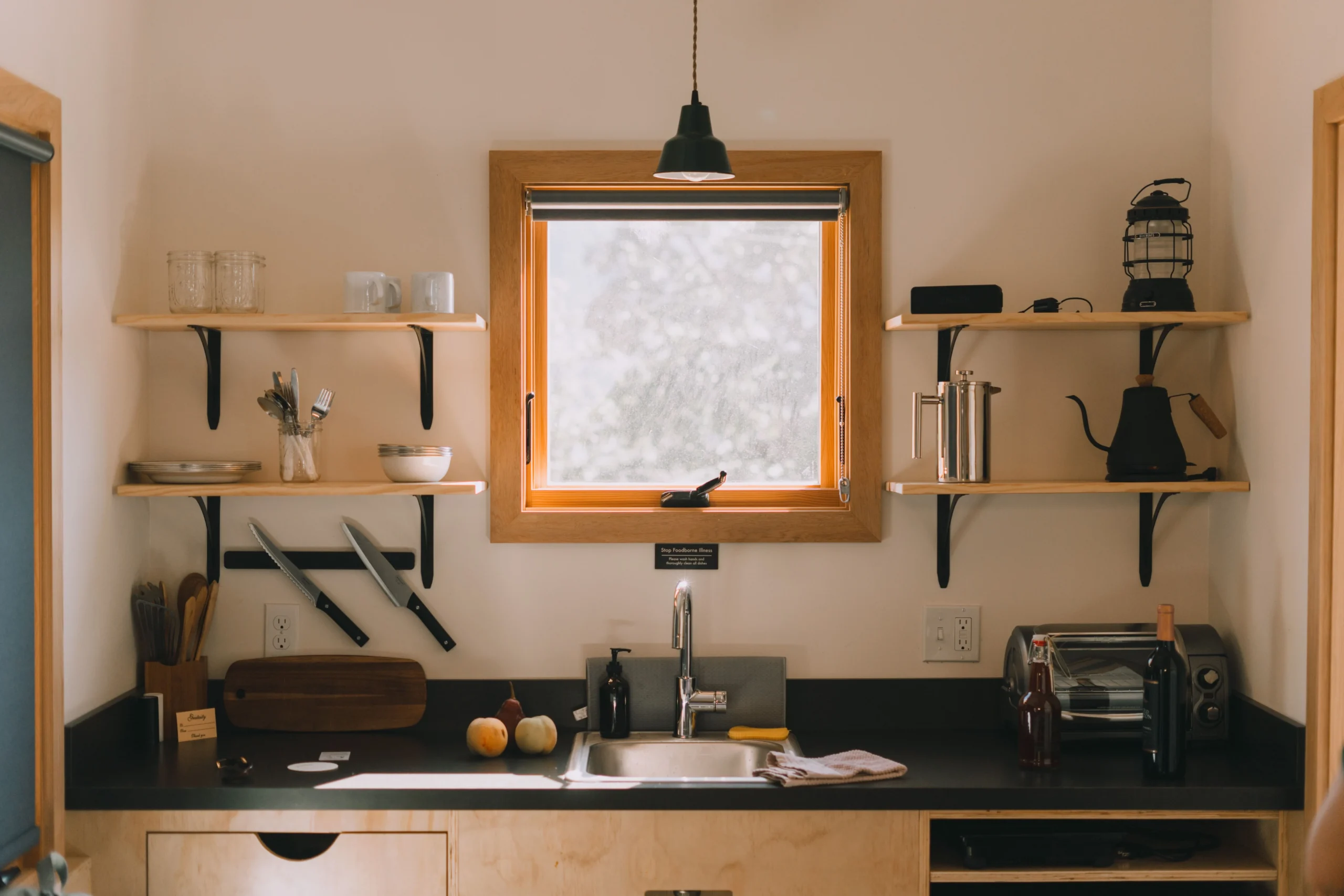 kitchen window above sink with natural light