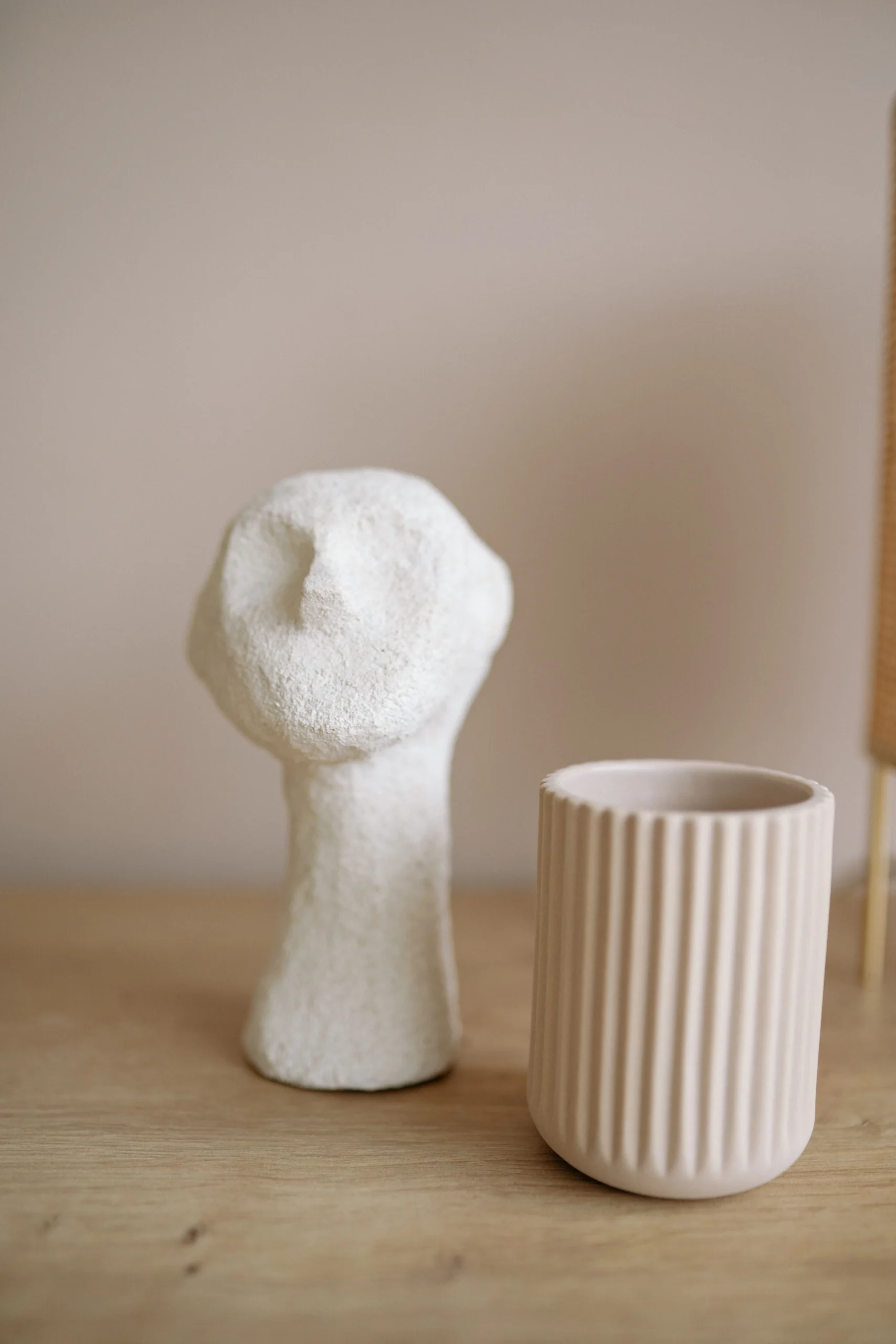 ceramic figurine and vase home ornament styling