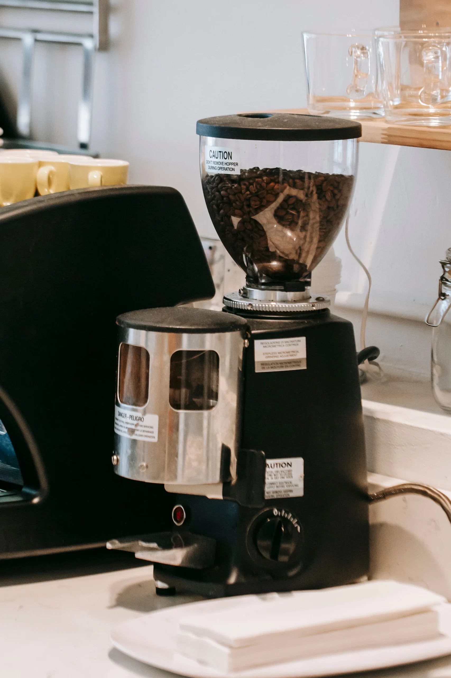 coffee grinder on kitchen counter